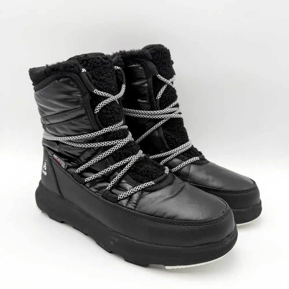 Kamik Womens Lea Pull Winter Boots US 7 M EU 38 Black Fleece NIB